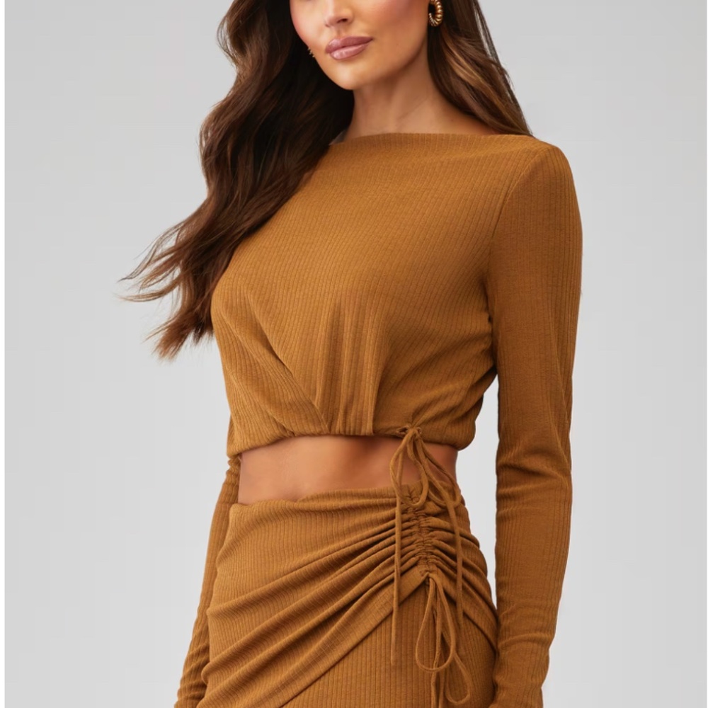 Significant Other Marie Crop Top in Toffee